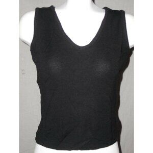 Finity Womens Sweater Black Sleeveless V-Neck Tank Top Size Small